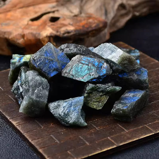 Raw Labradorite Stones – Natural Iridescent Mineral Set