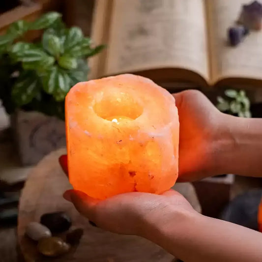 Himalayan Salt Candle Holder – Natural Glow Decor