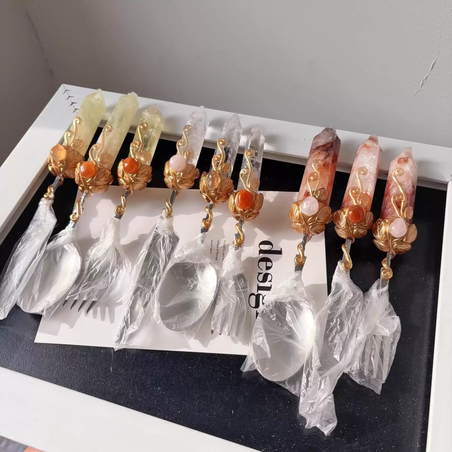 Crystal Ritual Spoon with Floral Handle