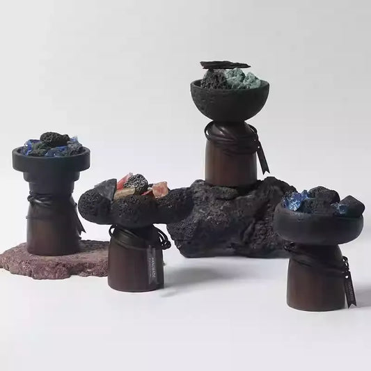 Volcanic Stone Offering Bowl Set