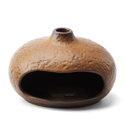 Earthen Hollow Incense Burner – Ritual Smoke & Stillness Vessel