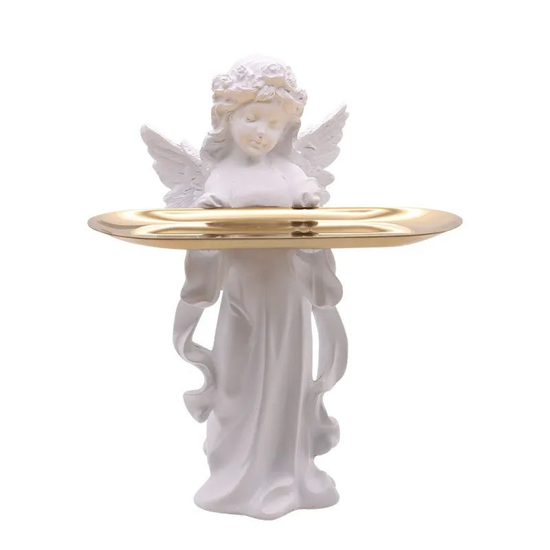 Angel Offering Tray Altar Statue – Resin Ritual Display